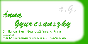 anna gyurcsanszky business card